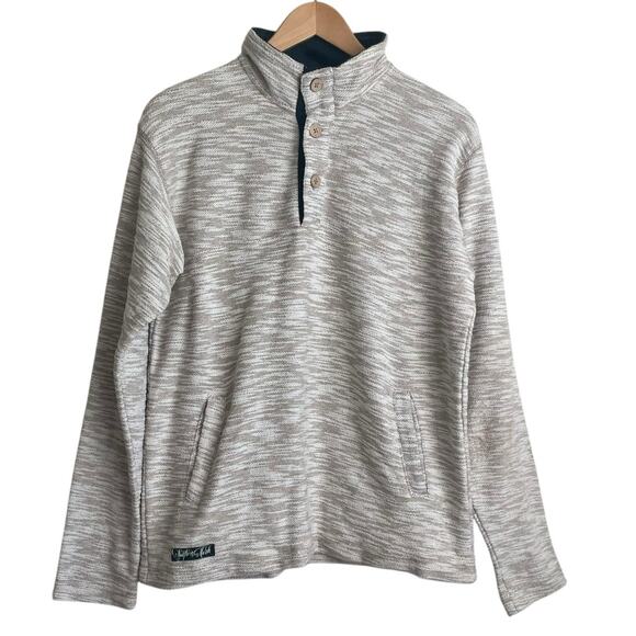 Southern Marsh Mens Knit Sweater S Tan Button Up Preppy Travel Hike Camp Relaxed - Picture 1 of 10